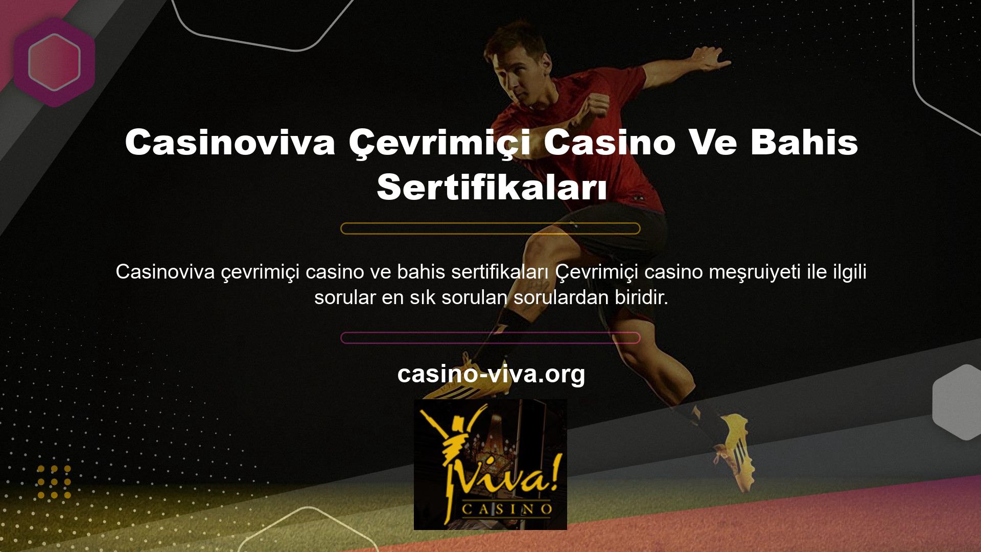 Casinoviva Çevrimiçi Casino Ve Bahis Sertifikaları